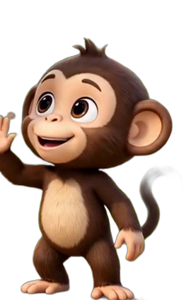 Mimi the Monkey, silly monkey character from TuttiFrutti kids songs